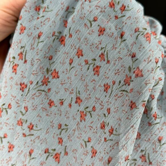 ASTR THE LABEL Blue Orange Ditsy Floral A-Line Midi Dress Women's Size Small - Picture 6 of 8